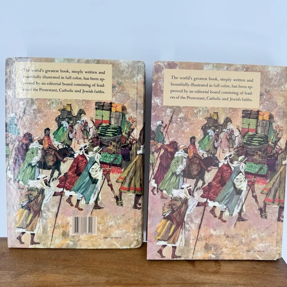 Two VTG 1965 The Children's Bible First Edition Matte Glossy Illustrated Stories